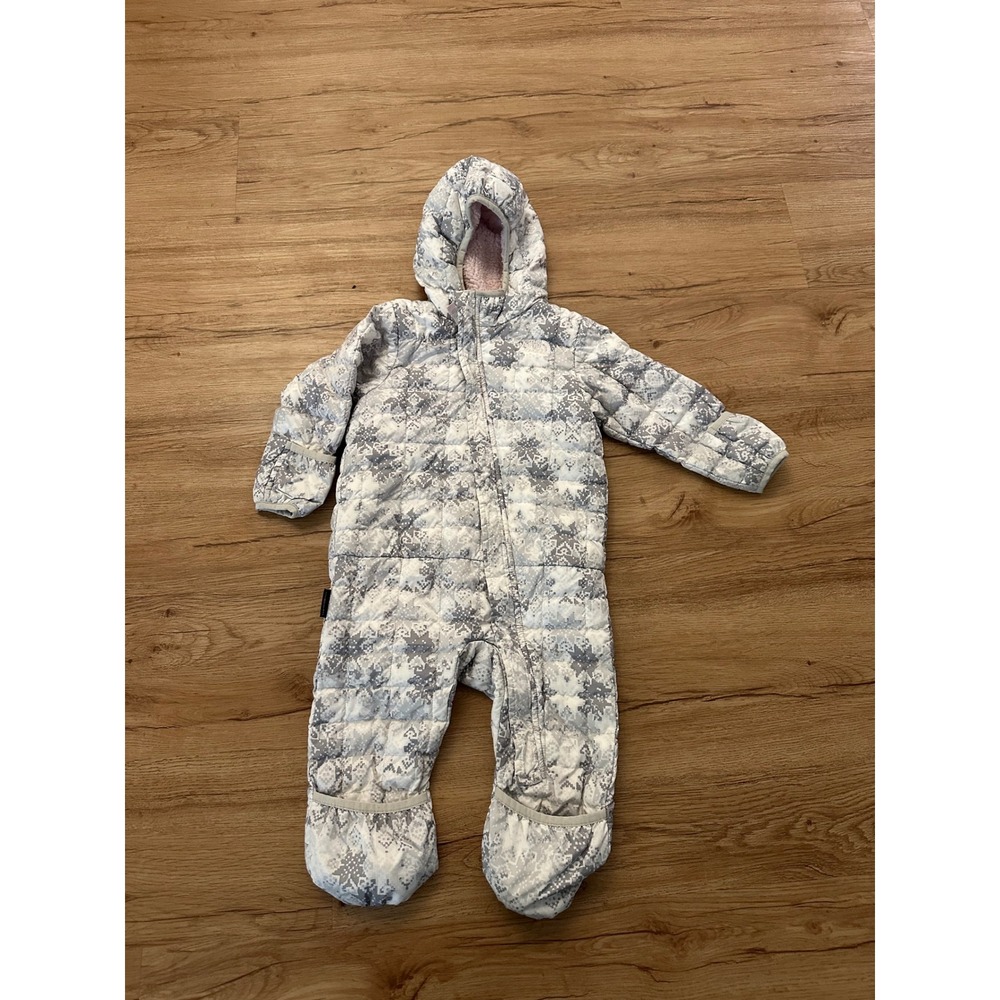 The North Face Baby 12-18M Insulated Hooded Bunting Snowsuit Gray Sherpa